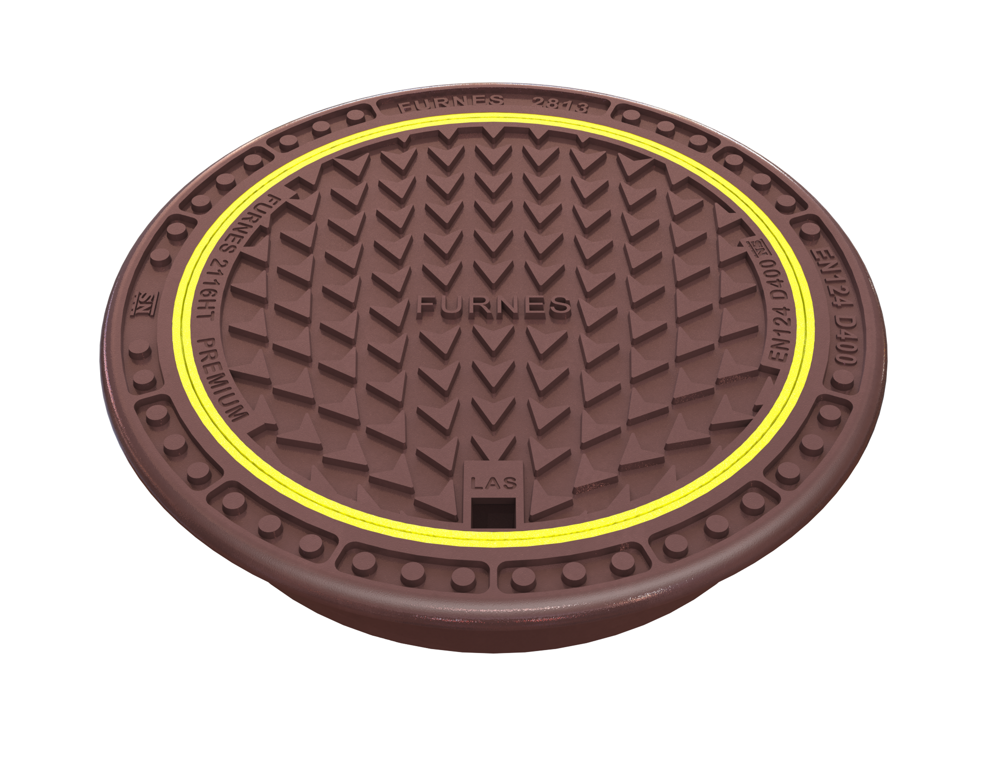 Furnes Jernstöperi Premium Tillsynsbetäckning 600mm - Flytande Ram, Lås och Tätt Spetthål - RSK 7037166