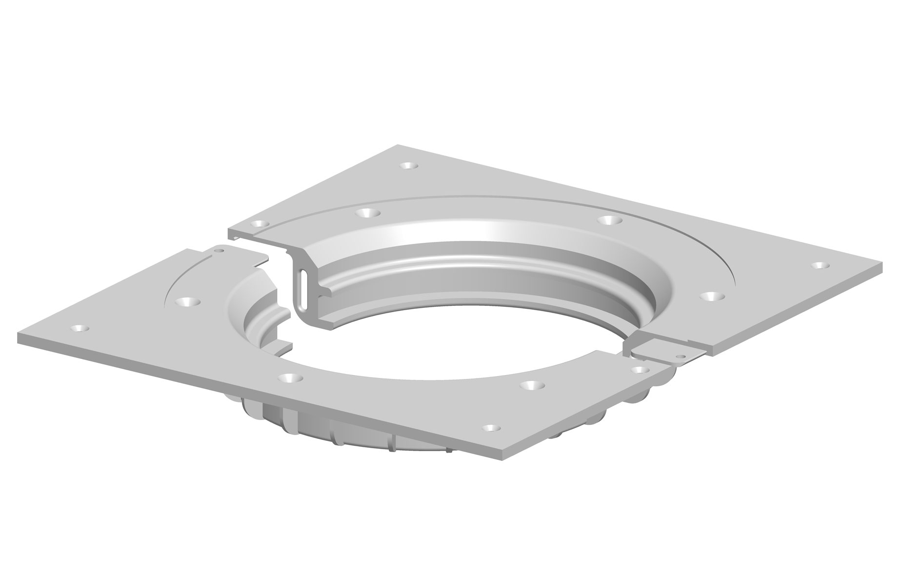 Blücher Drain Montageplatta 250x250mm för trägolv - ABS Grå