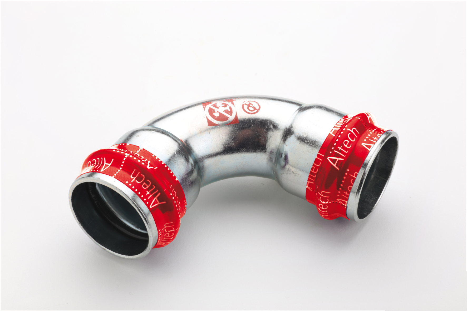 Altech Press ELFZ Böj 90° 54mm 2 Muff Elförzinkad V-Profil - För Värmesystem och Tryckluft - RSK 1554087