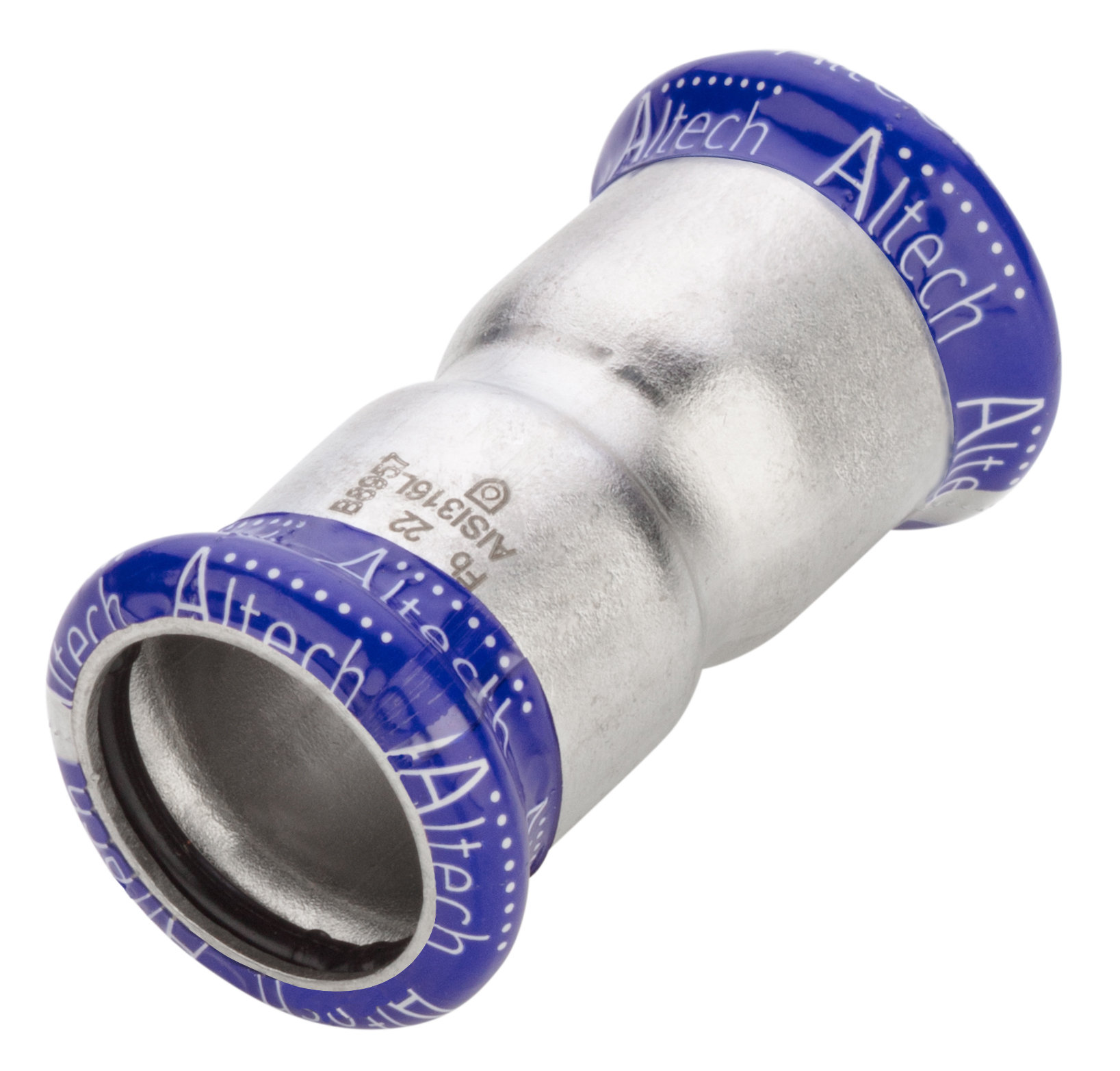 Altech Press M-profil Dubbelmuff 42mm Rostfri - Läckageindikering, EPDM O-ring, 16 bar - RSK 1439157