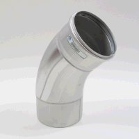 EuroPipe böj syraf 200x45° med 1 muff av rostfritt stål från Blücher