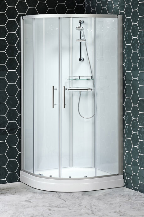 ALTERNA Duschkabin Lusso Express 90x90, 4 mm härdat glas, enkel montering, justerbara fötter