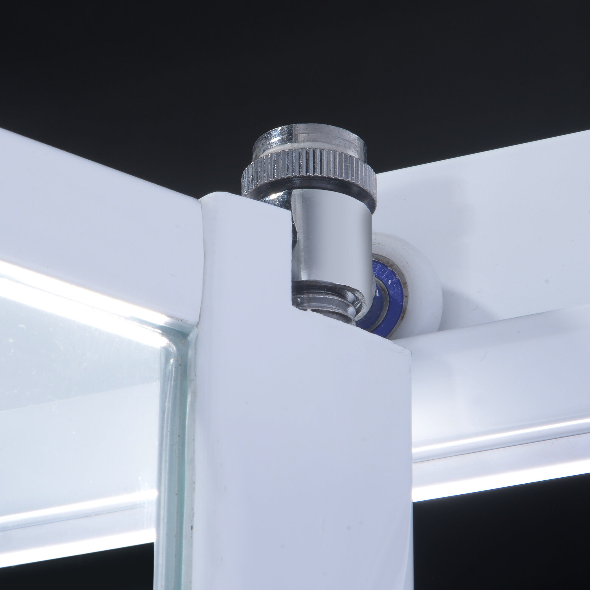 Alterna Basic Duschkabin 80 cm med Dörr - Vit/Frostad, 800x800x2050 mm