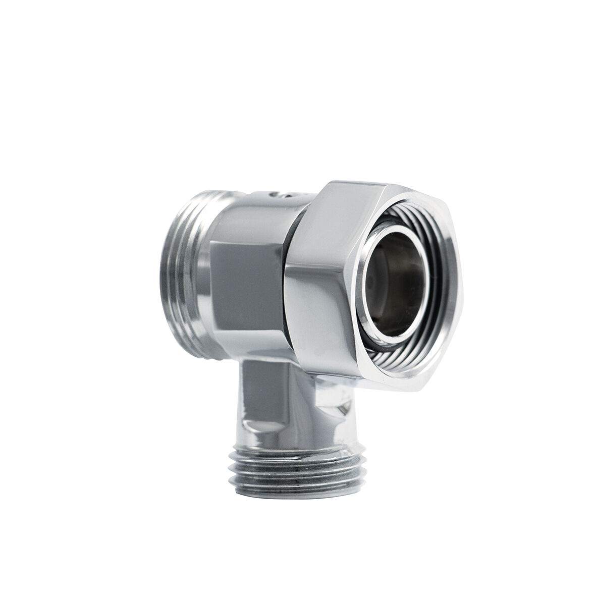 Mellankoppling G15 med avstängning, förkromad, M26x1,5 x M26x1,5, Trio Perfekta