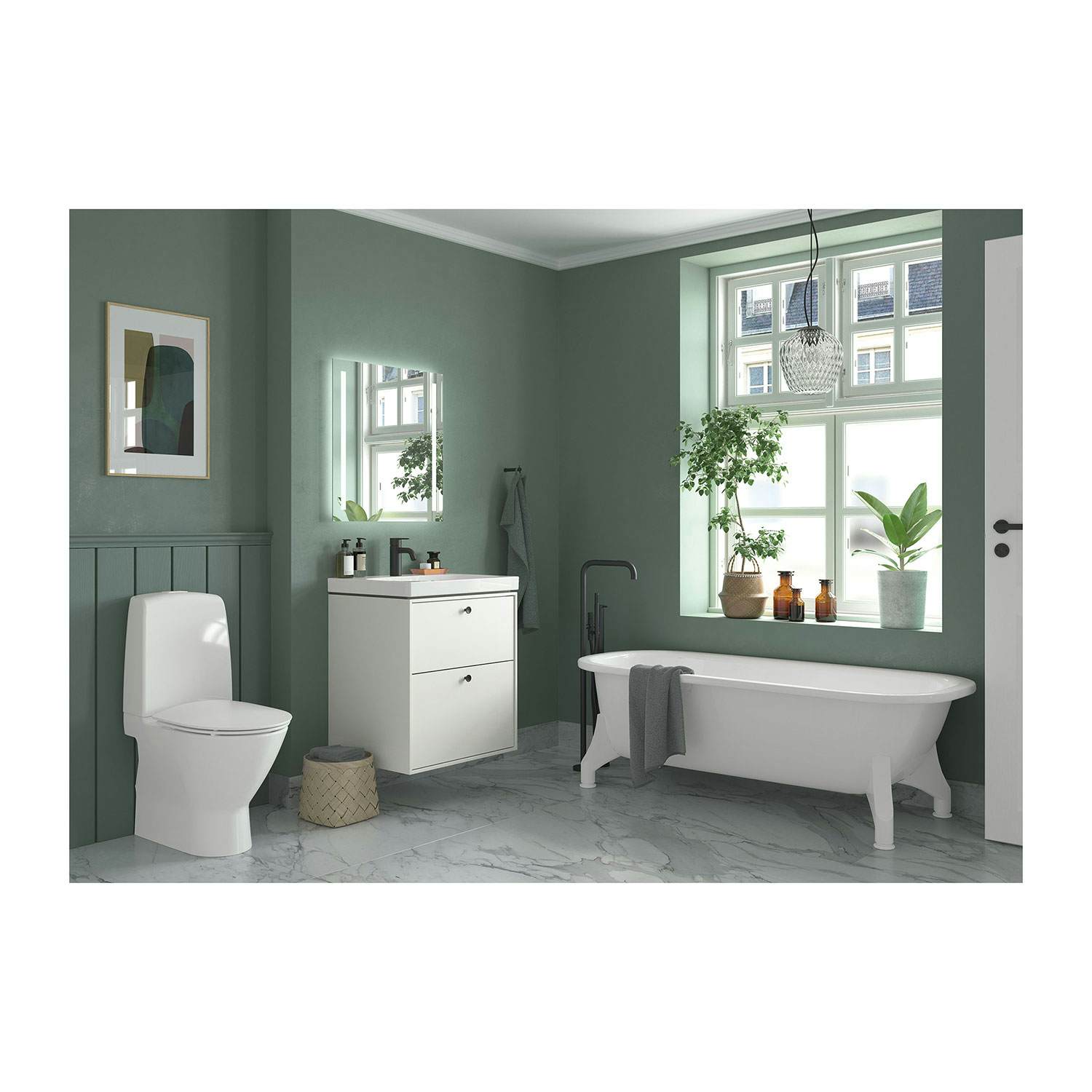 Ifö BKFF 16 Fristående Badkar 158cm - Vit - RSK 7314034