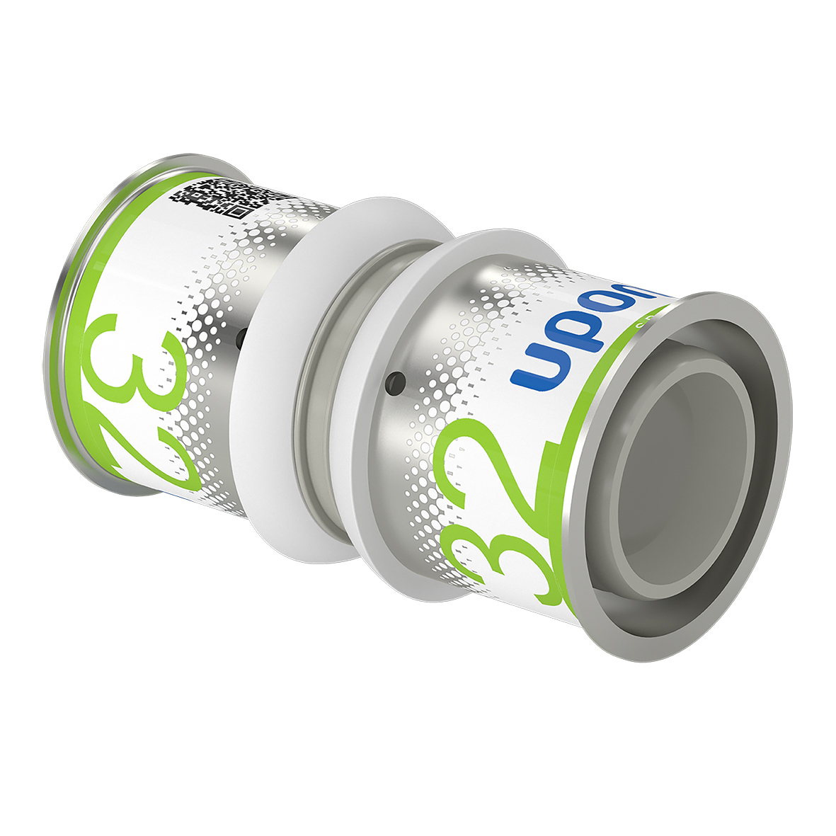 Uponor S-Press PLUS Skarvkoppling PPSU 32-32 Rak, Grå/Rostfri