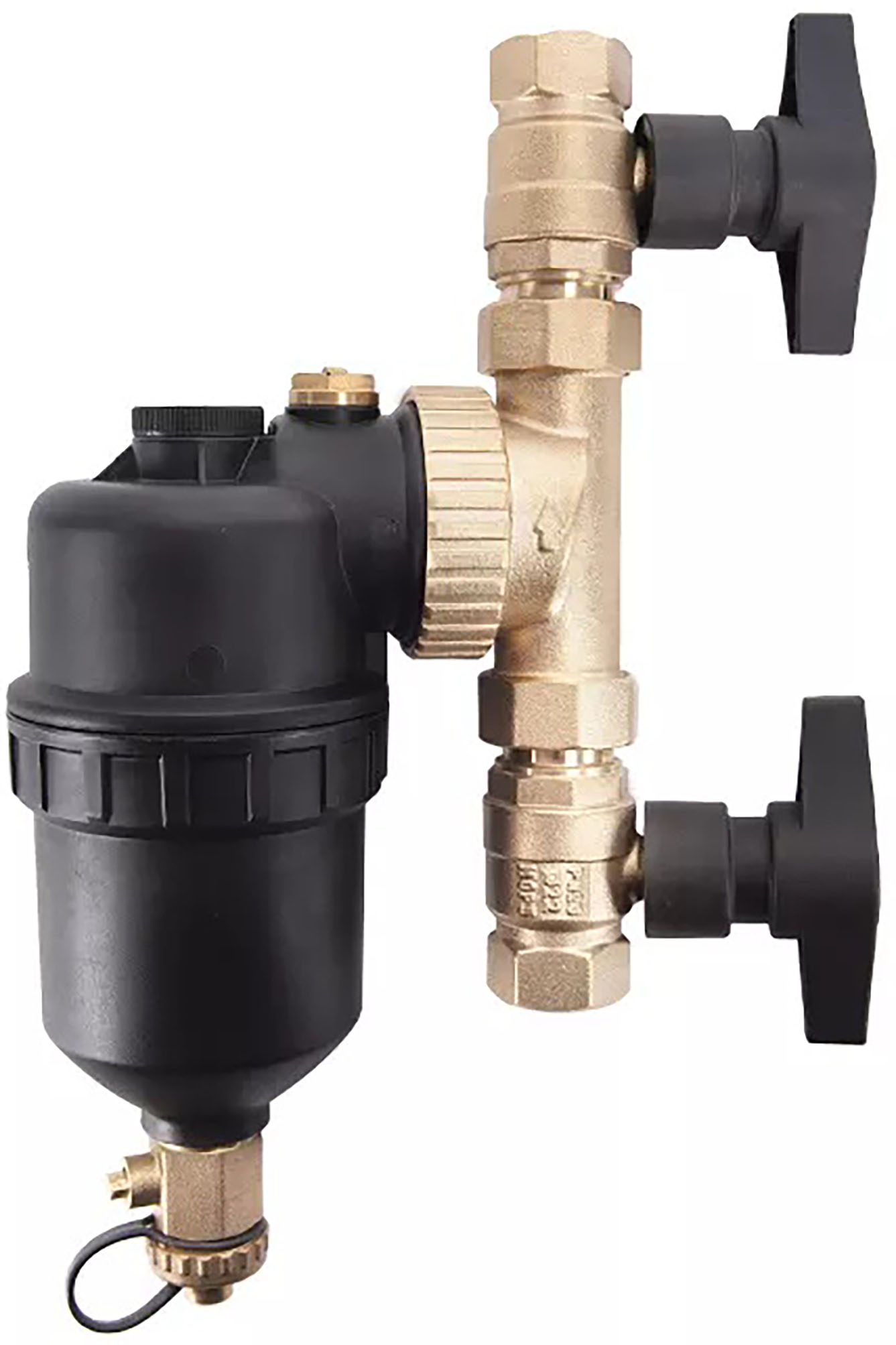 Magnetfilter Altech Full Flow 22mm för värmesystem, svart/mässing