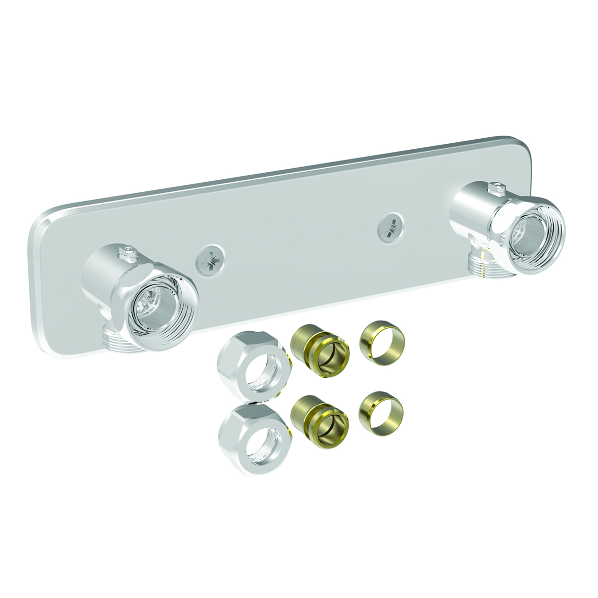 Vatette Blandarfäste V6 160 cc för synlig rördragning med avstängning Dy12/15