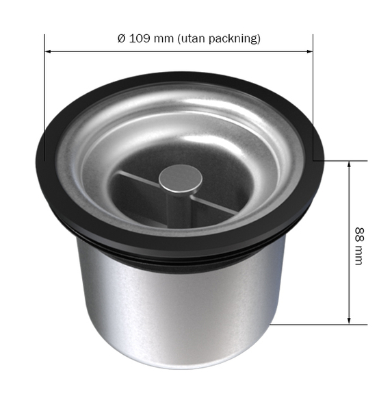 Furo 133VL12 Vattenlås, mekaniskt luktstopp