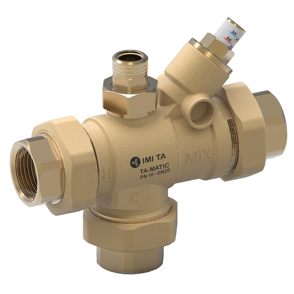 Blandningsventil IMI TA-Matic DN 40 55°C med invändig gänga, mässing