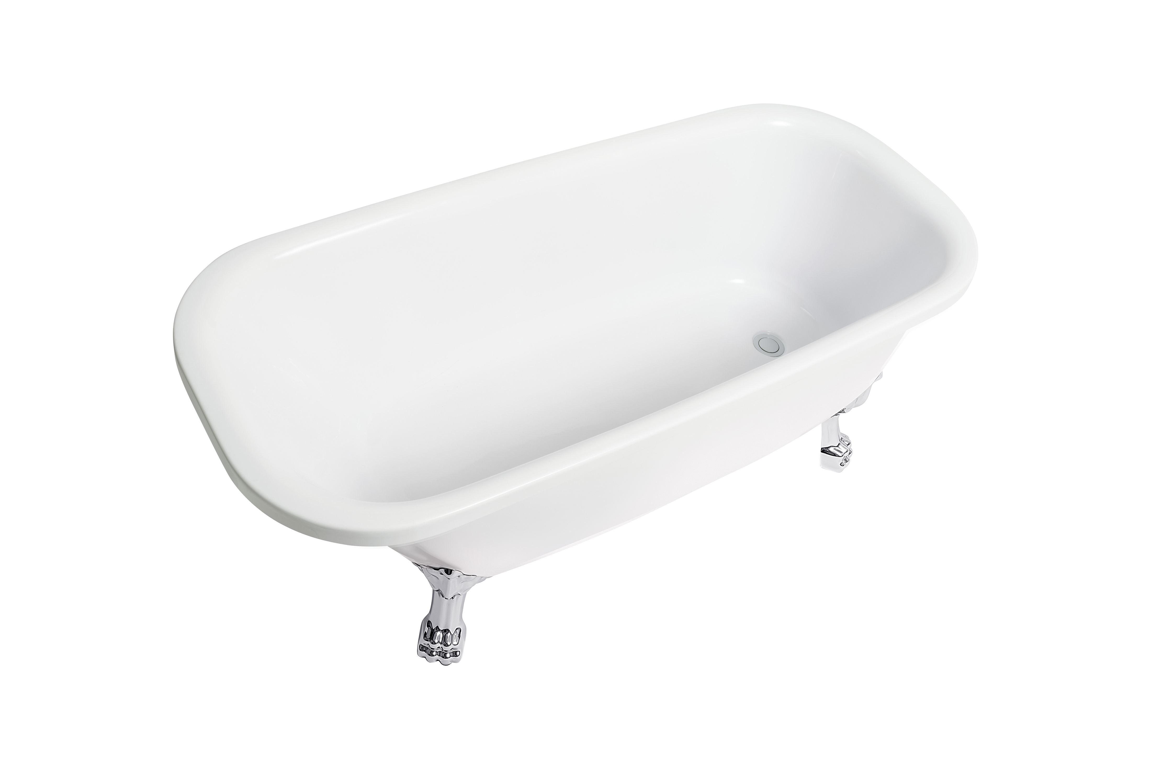 Alterna Leone Badkar 1500 Komplett Set Vit/Krom med Fötter