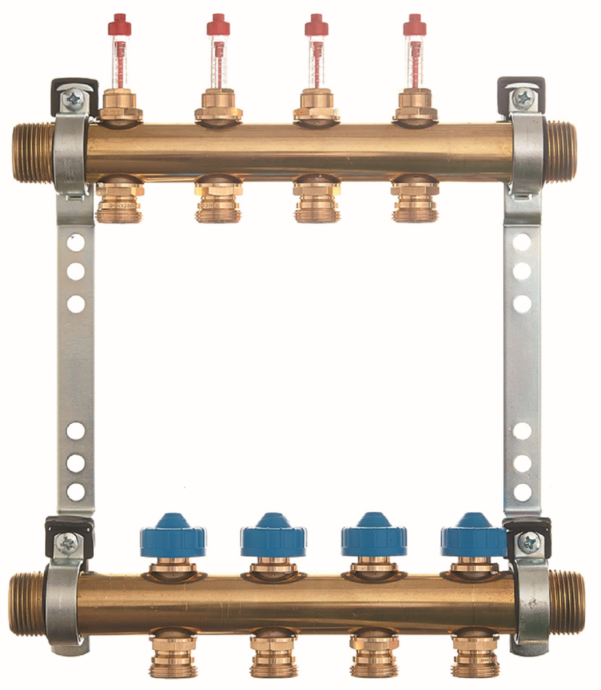 Roth Golvvärmefördelare 10 G25 med flödesmätare, mässing, 622mm