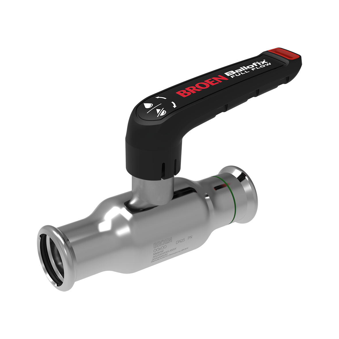 BROEN Ballofix Full Flow Kulventil DN10, 15 press x 15 press, rostfri, PN16