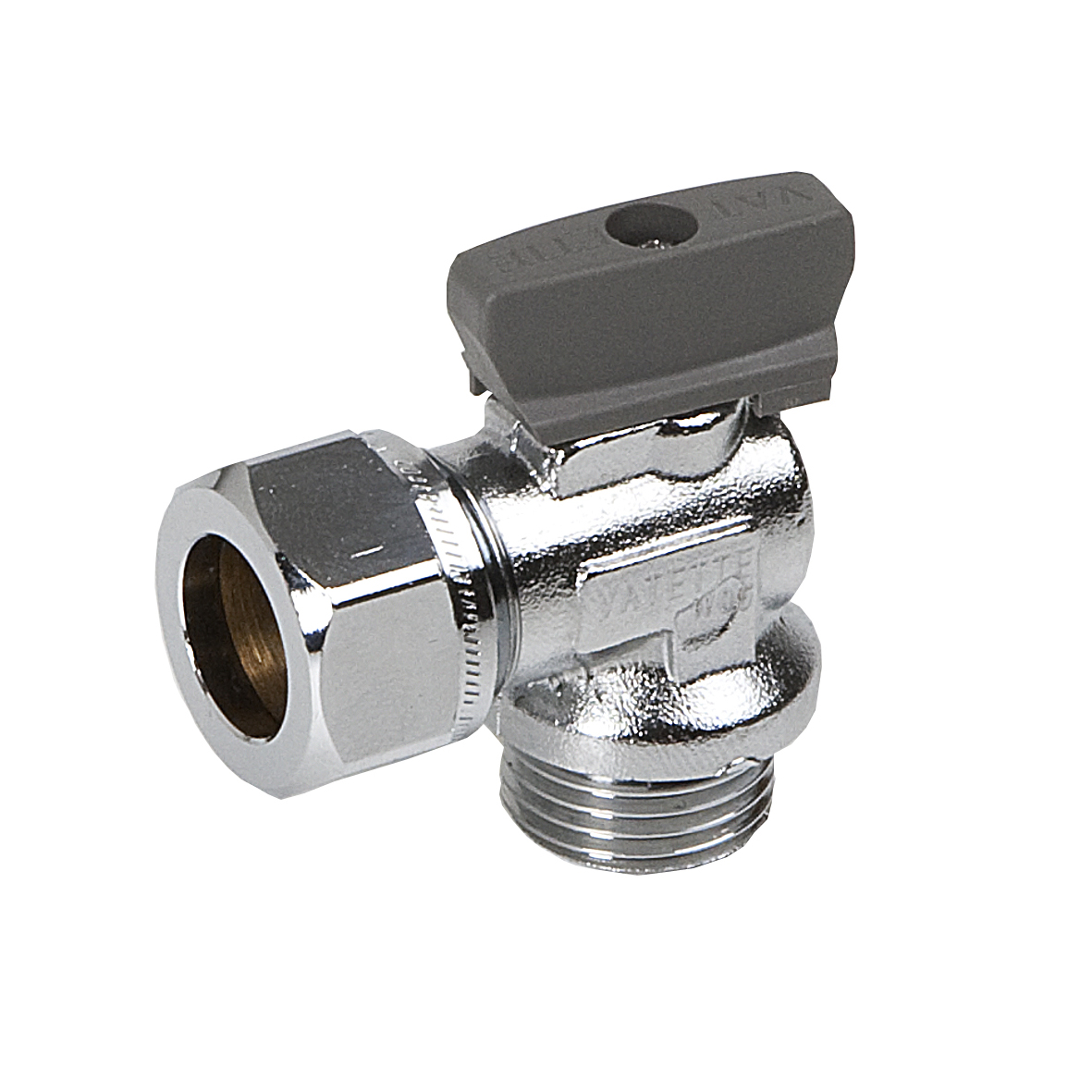 Vatette Vinkelkulventil 15xG3/8 Förkromad Mässing - Klämring För Koppar/PEX, Med Vred - RSK 8547096
