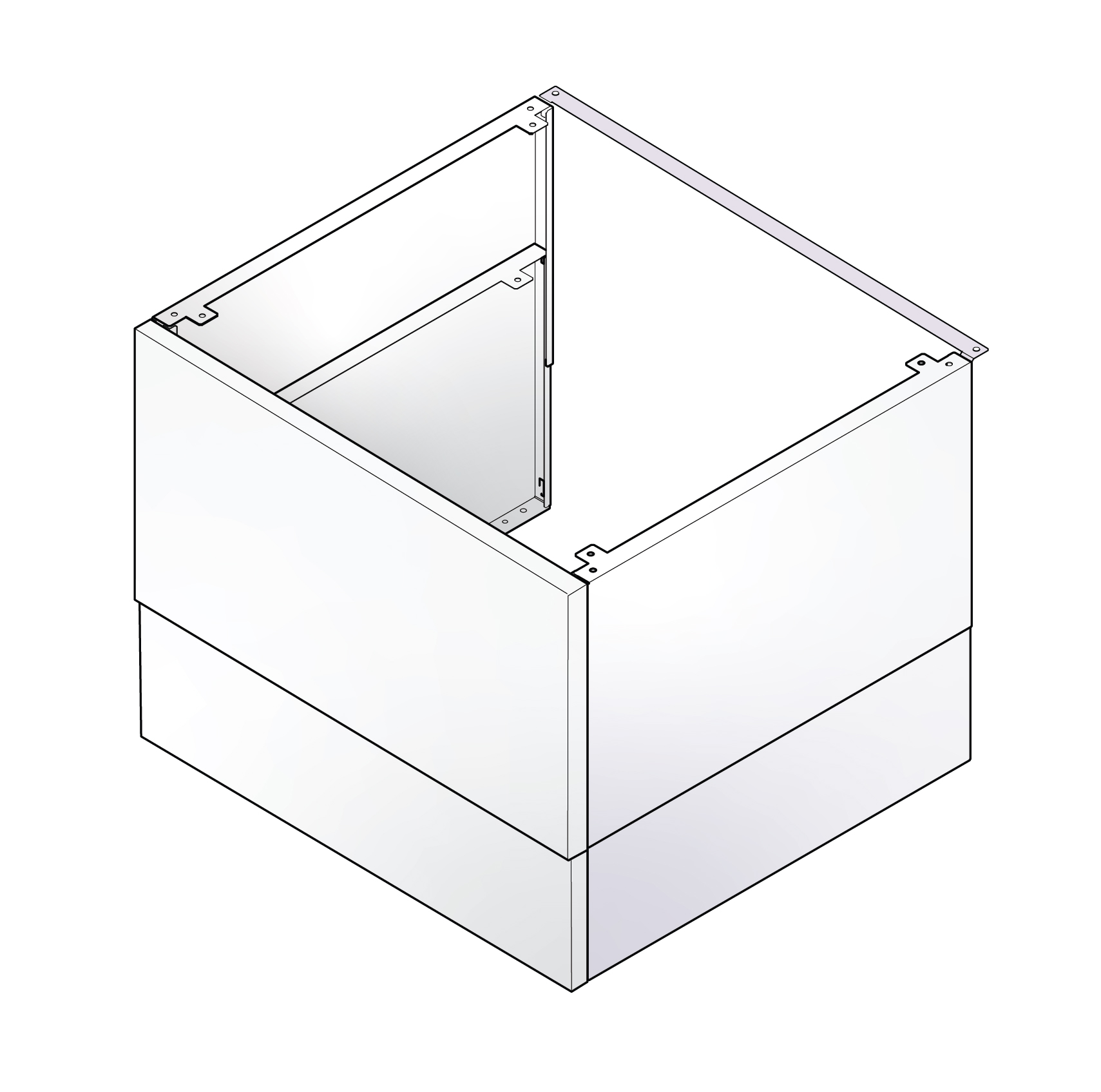 QVANTUM Överskåp Teleskop 300-620mm - Döljer Rör och Ventilation - 80x59x23cm - RSK 6259126