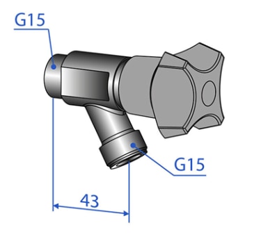 Trio Perfekta Kran Tappventil G15 Förkromad Kort - Backventil - RSK 8473406 Tvättstuga