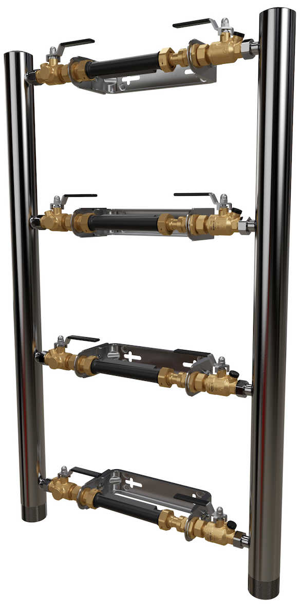 LK PVK 4-190-220 Parallellkopplad Vattenmätarkonsol Q3 4 G25 Rostfritt Stål - Kontrollerbar Backventil - RSK 4648107