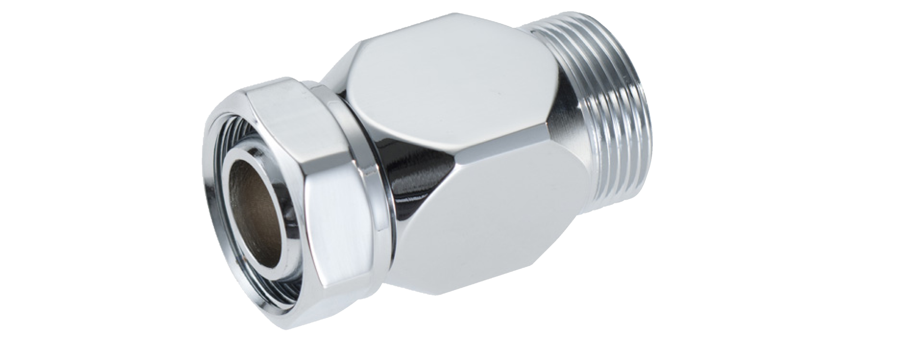 Mellankoppling M26x1,5 invändig x utvändig gänga, förkromad - FM Mattsson