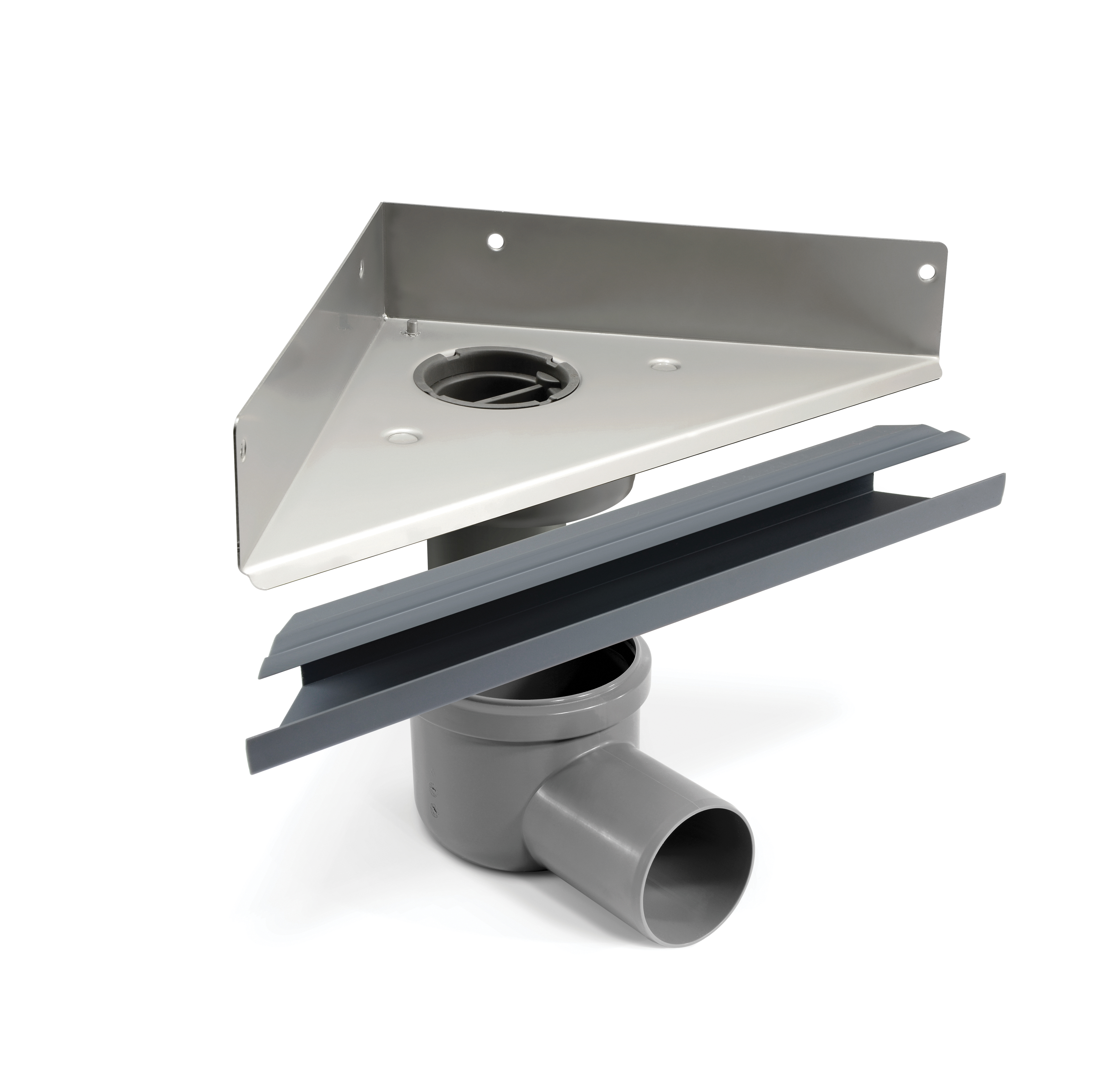 Unidrain Grundpaket 2011.0200, rostfri golvränna med sidoutlopp 75mm