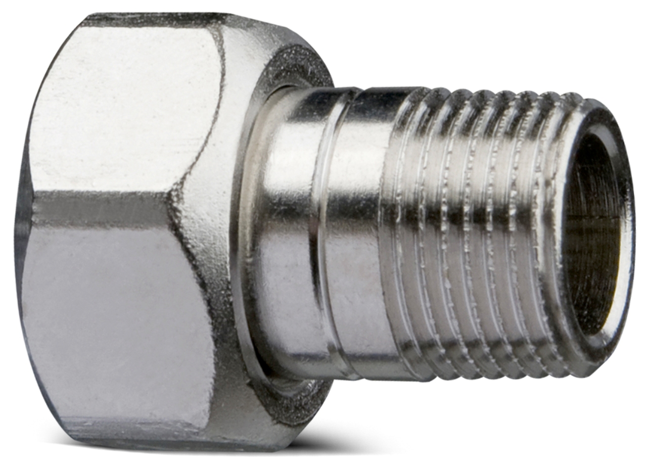 Nippel och mutter 10 AMETAL för radiatorventil - Förnicklad, IMI Hydronic