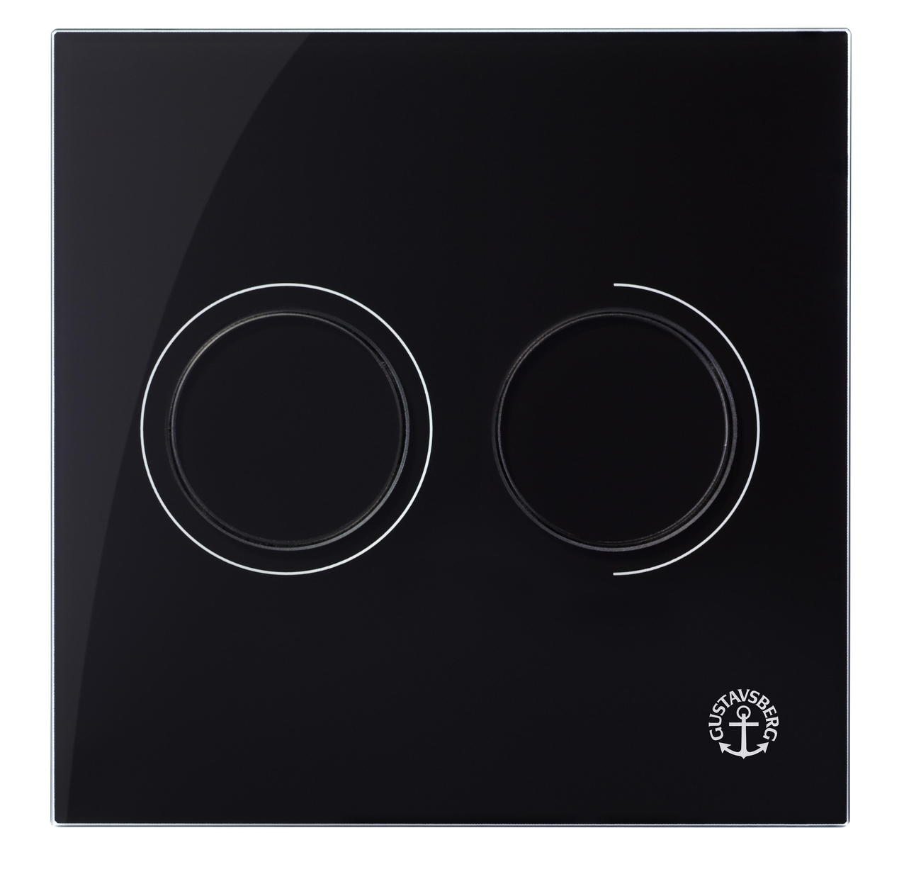 Triomont väggtrycke, pneumatiskt, svart glas, dubbelspolning, 160x160mm