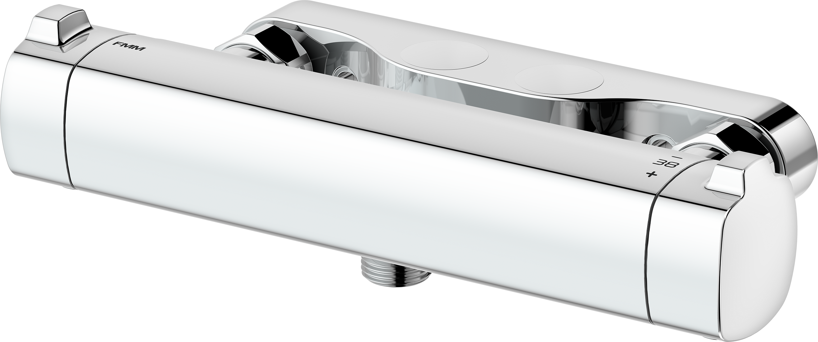 FM Mattsson Viskan Duschblandare Termostat 160 c/c Förkromad Mässing