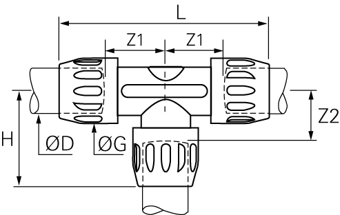 Transair 6604 Skarvkoppling T 0,181 kg RSK 4586754