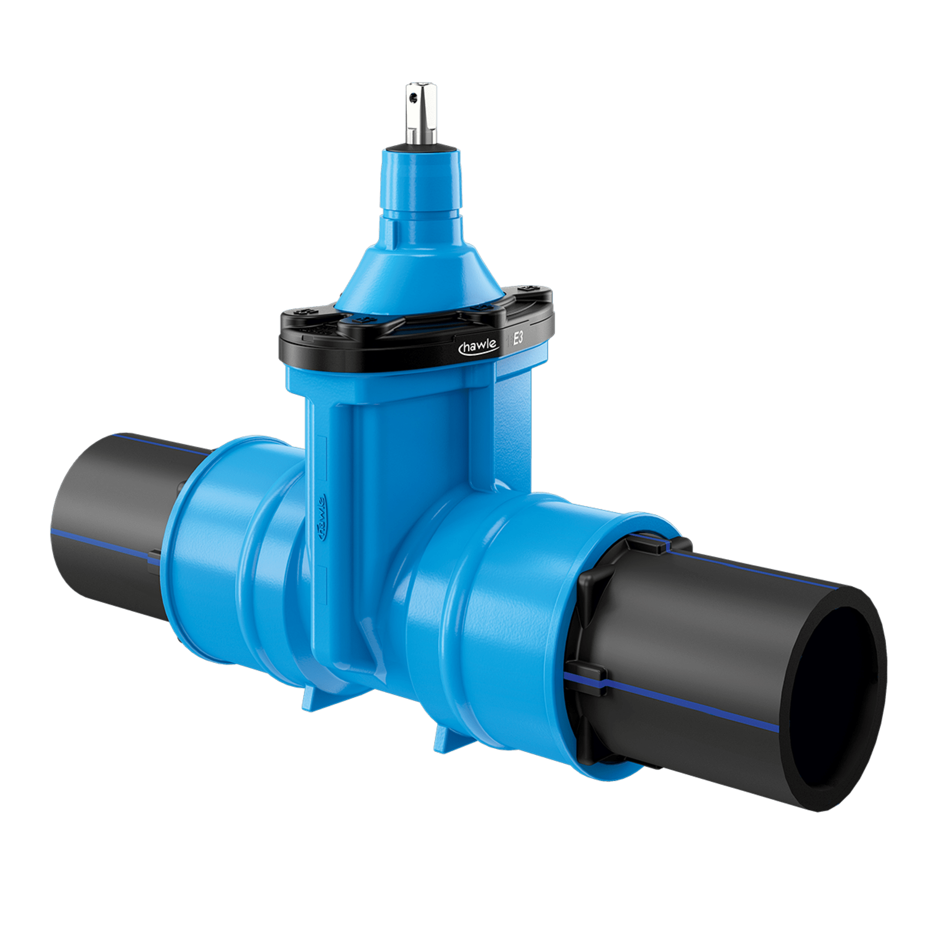 Industri Belos Hawle 4050E3 - Kilslidventil DN65/75 PN16 med PE-ändar, Epoxibelagd | Ventiler Slussventil | RSK 4296556