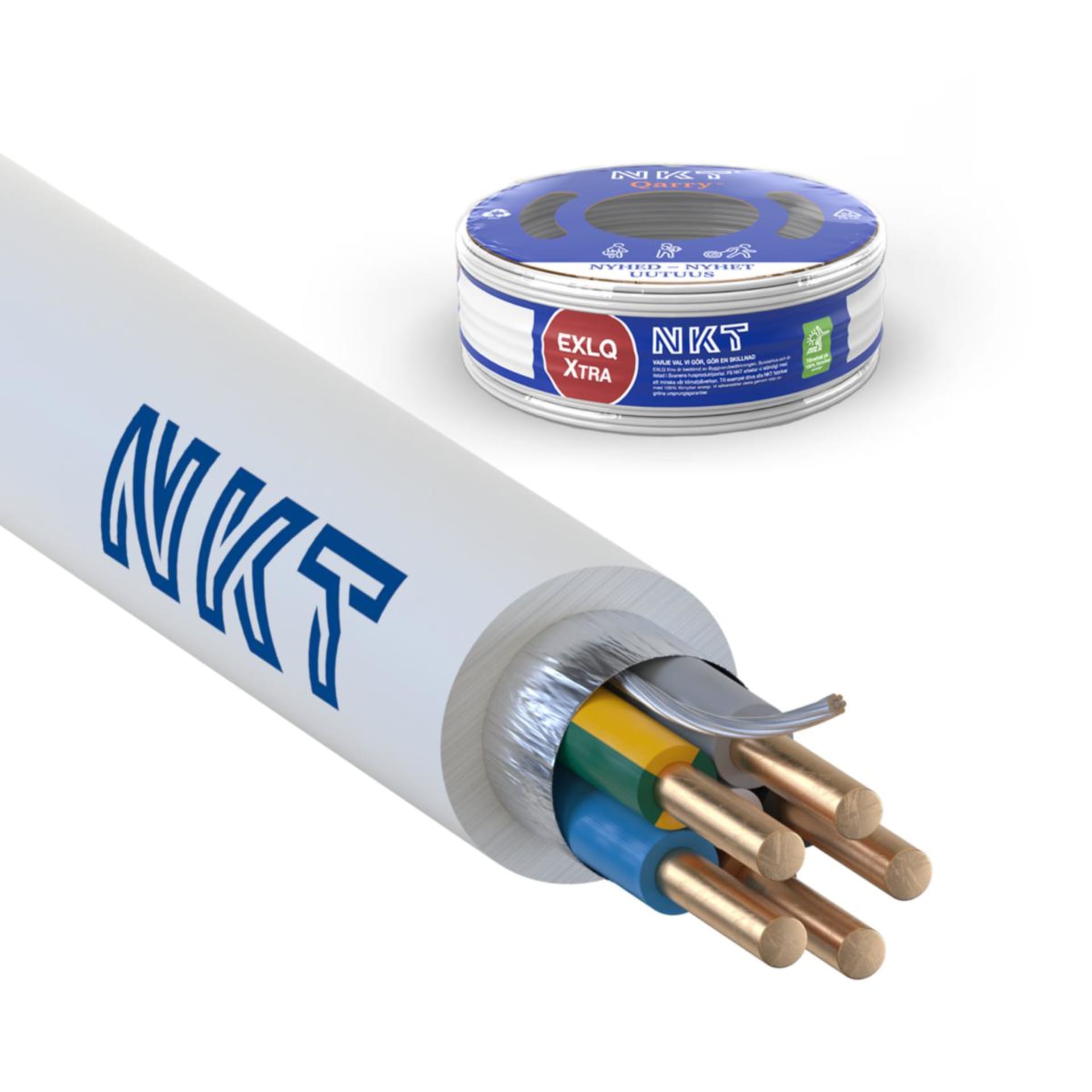 Installationskabel Halogenfri KABEL 450/750V EXLQ XTRA 5G2,5 DCA R50 NKT 50 meter ring