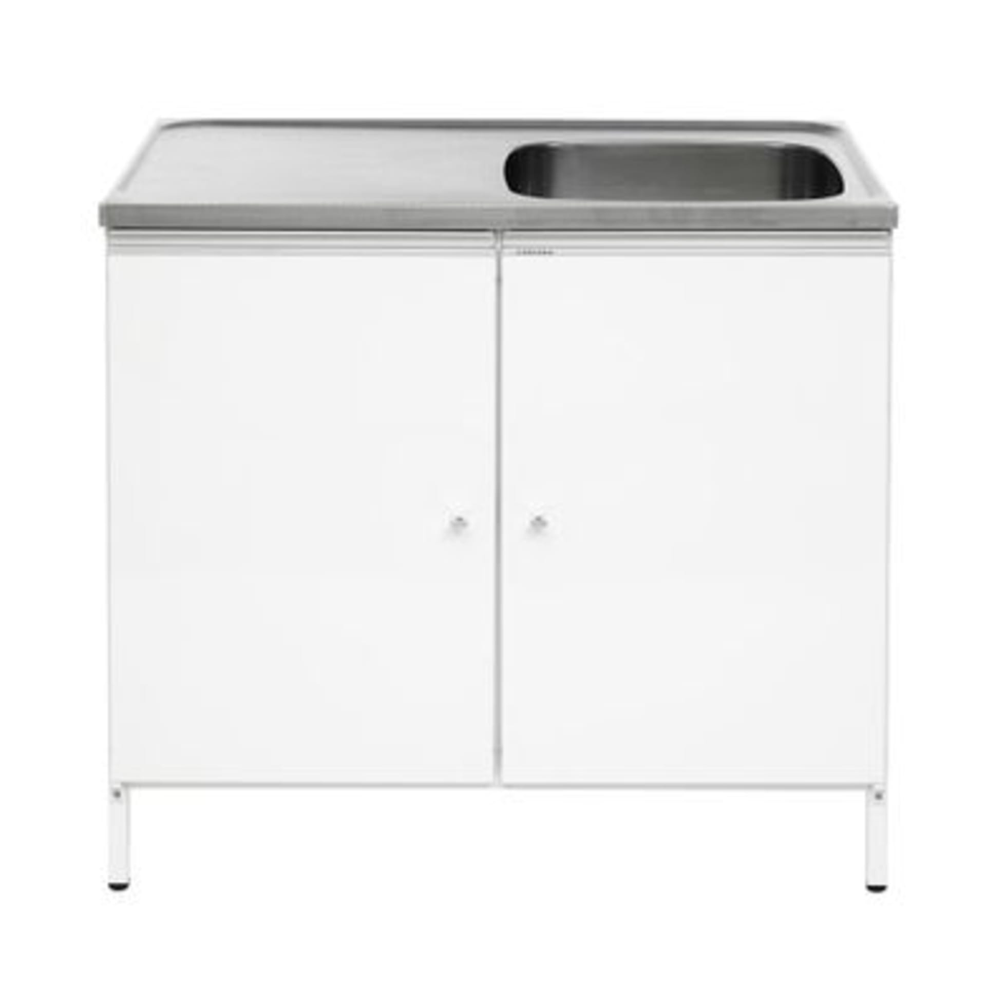 Contura CABL10 H tvättbänk med skåp och trådkorgar, vit/rostfri
med mindre Transportskada !! Se bilder.  !!