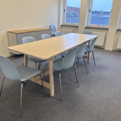 IKEA konferens/matgrupp bord med 10 stolar