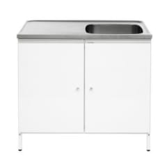 Contura CABL10 H tvättbänk med skåp och trådkorgar, vit/rostfri
med mindre Transportskada !! Se bilder.  !!