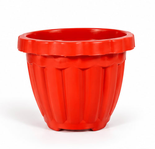 Fluted Plastic Flower Pots