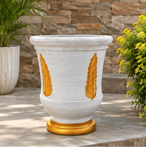 White & Gold Royal Decorative Planter