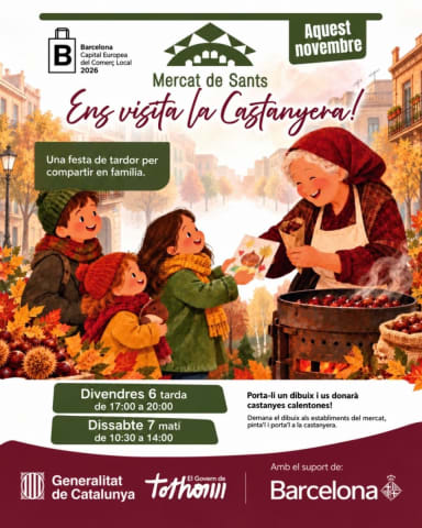 La Castanyera visita el Mercat de Sants