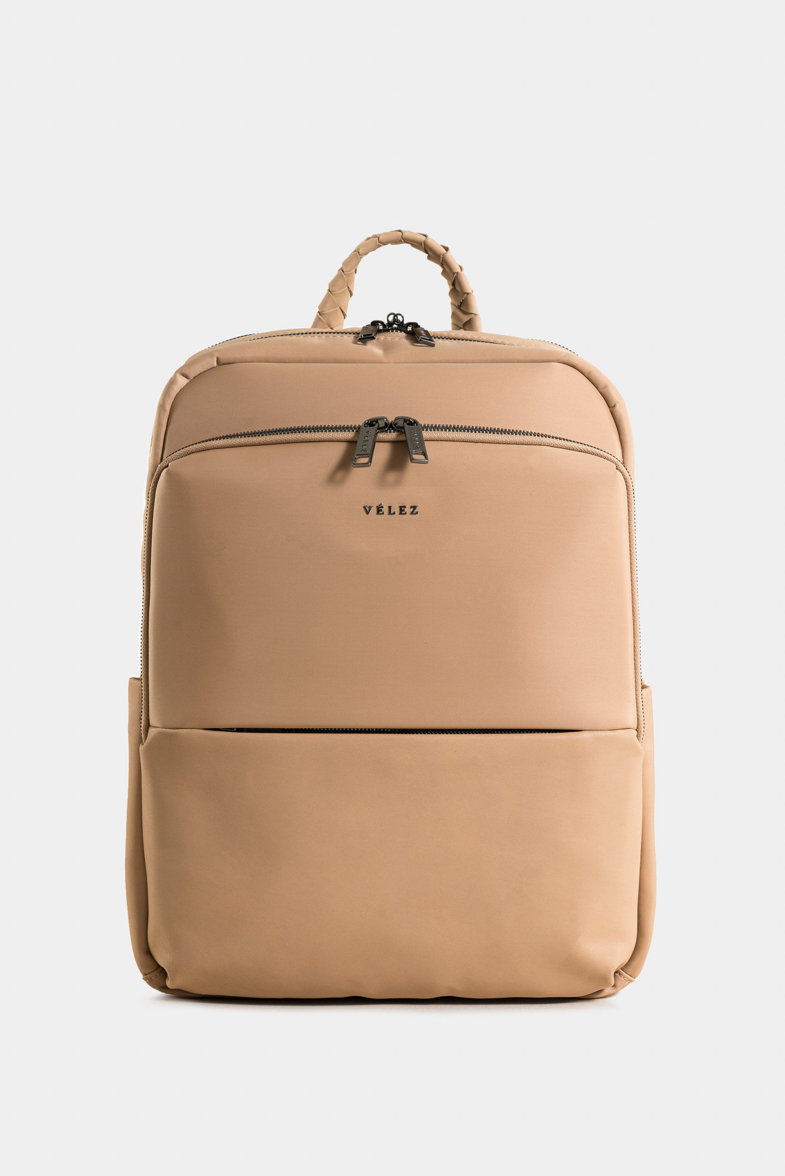 Mochila nylon reciclado para mujer manija trenzada
