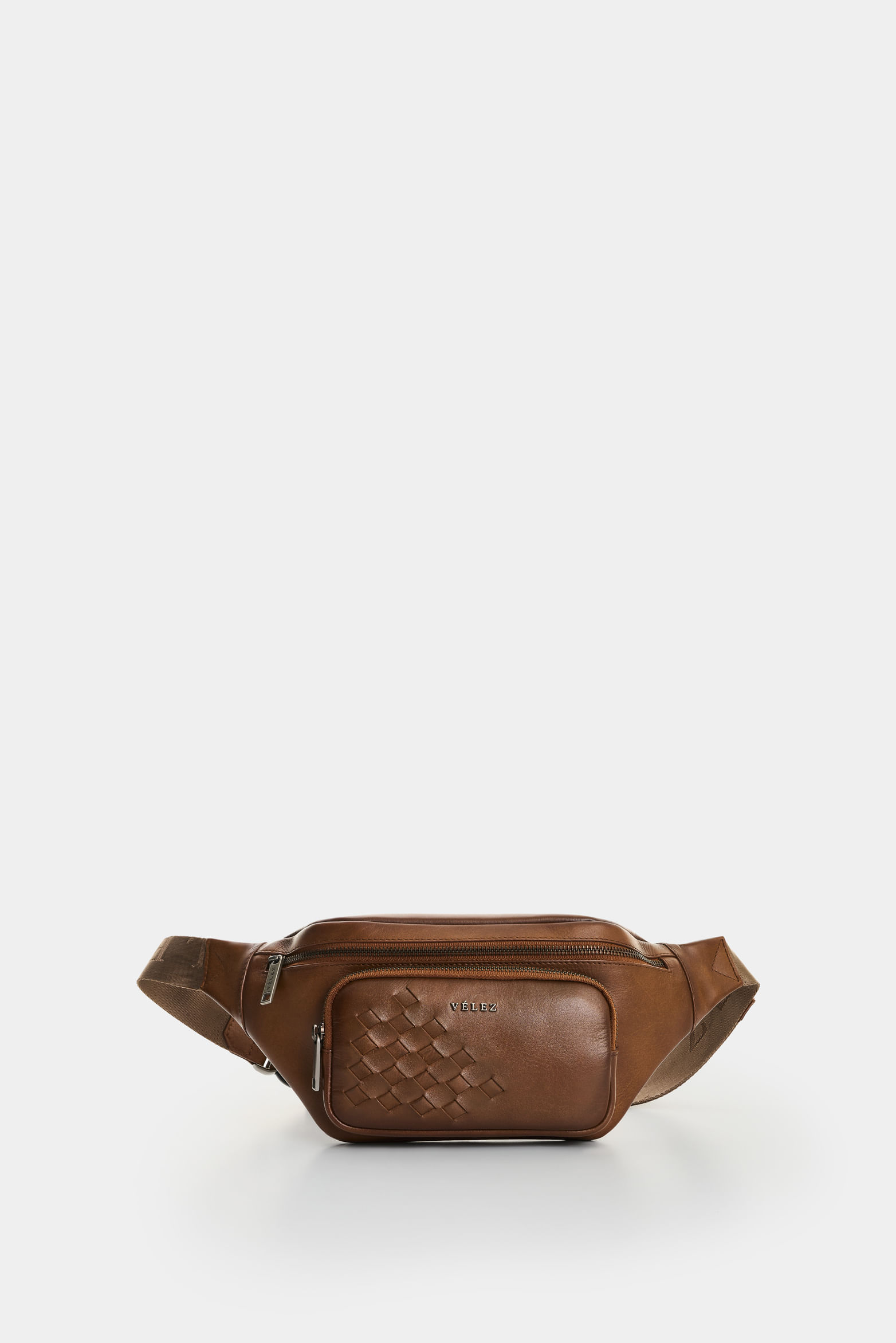 Riñonera mini de cuero con detalle tejido para hombre Brunet 2.0