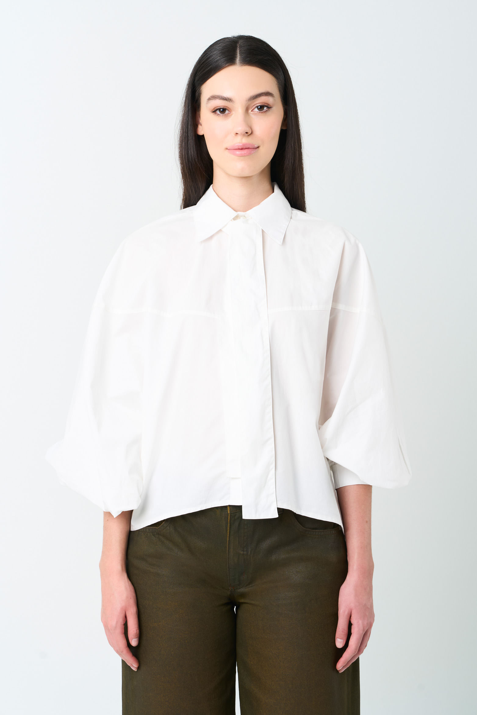 Camisa maga larga silueta globo para mujer Cleo