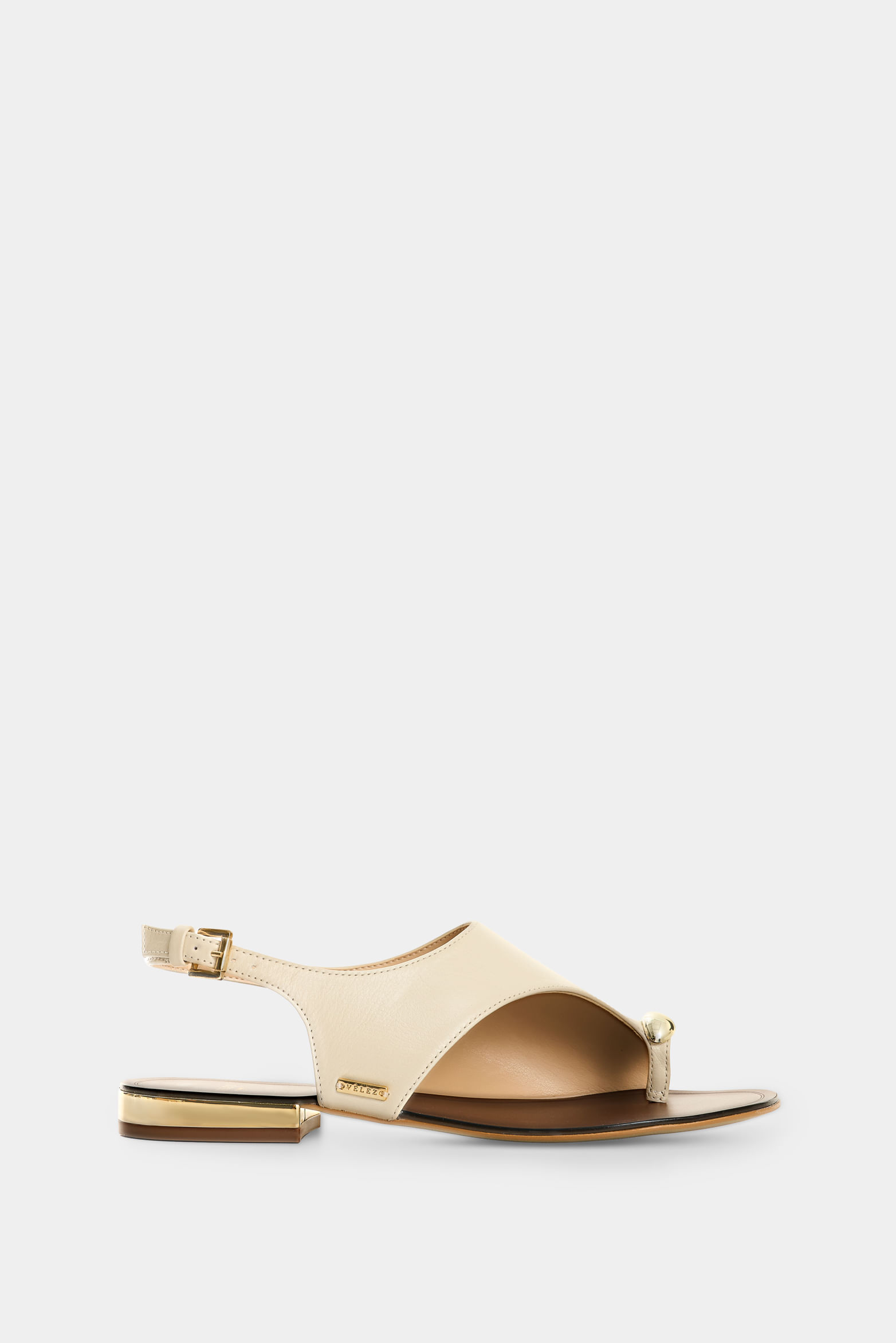 Sandalia plana de cuero para mujer Aqua