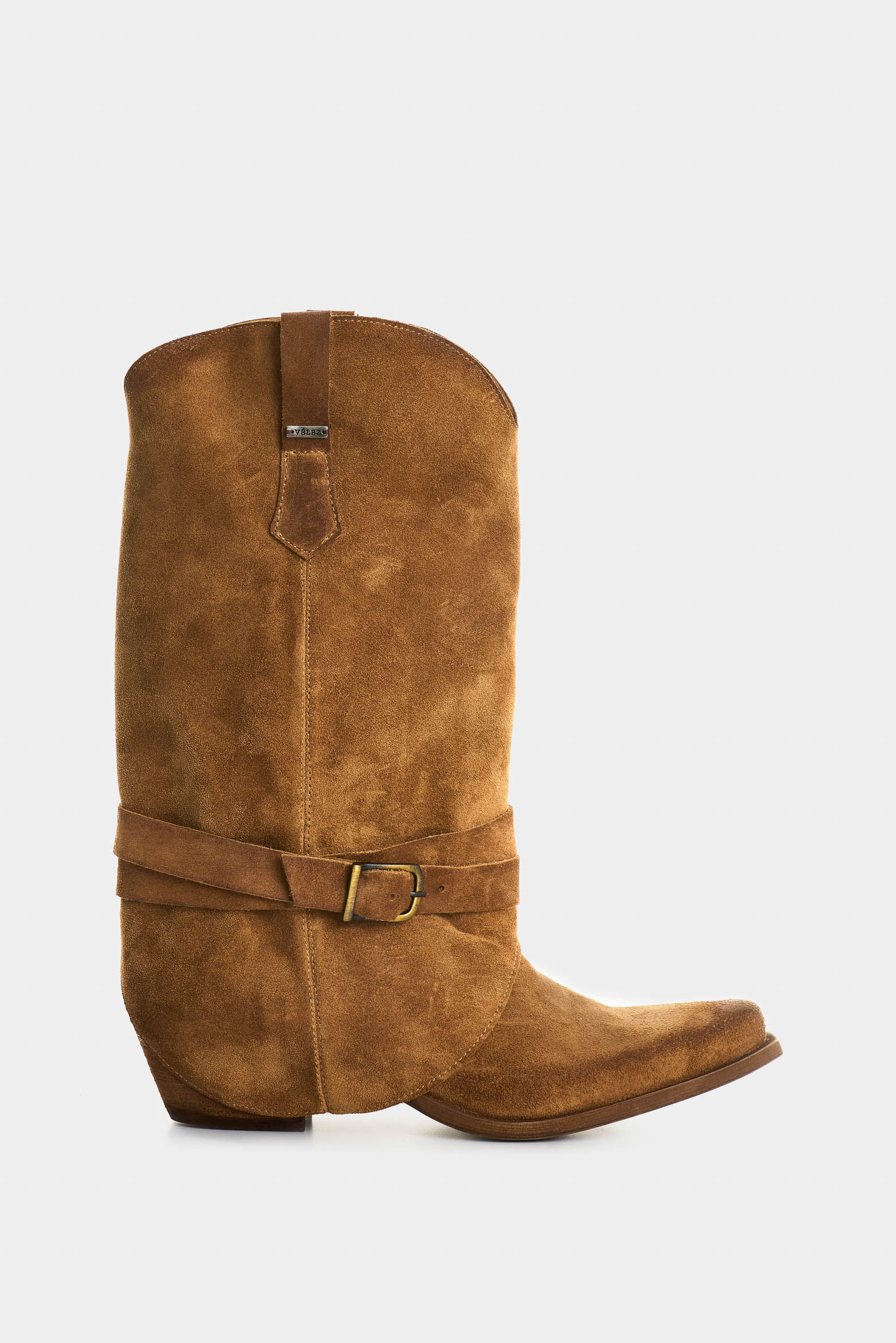 Botas texanas de cuero gamuzado para mujer Aqua