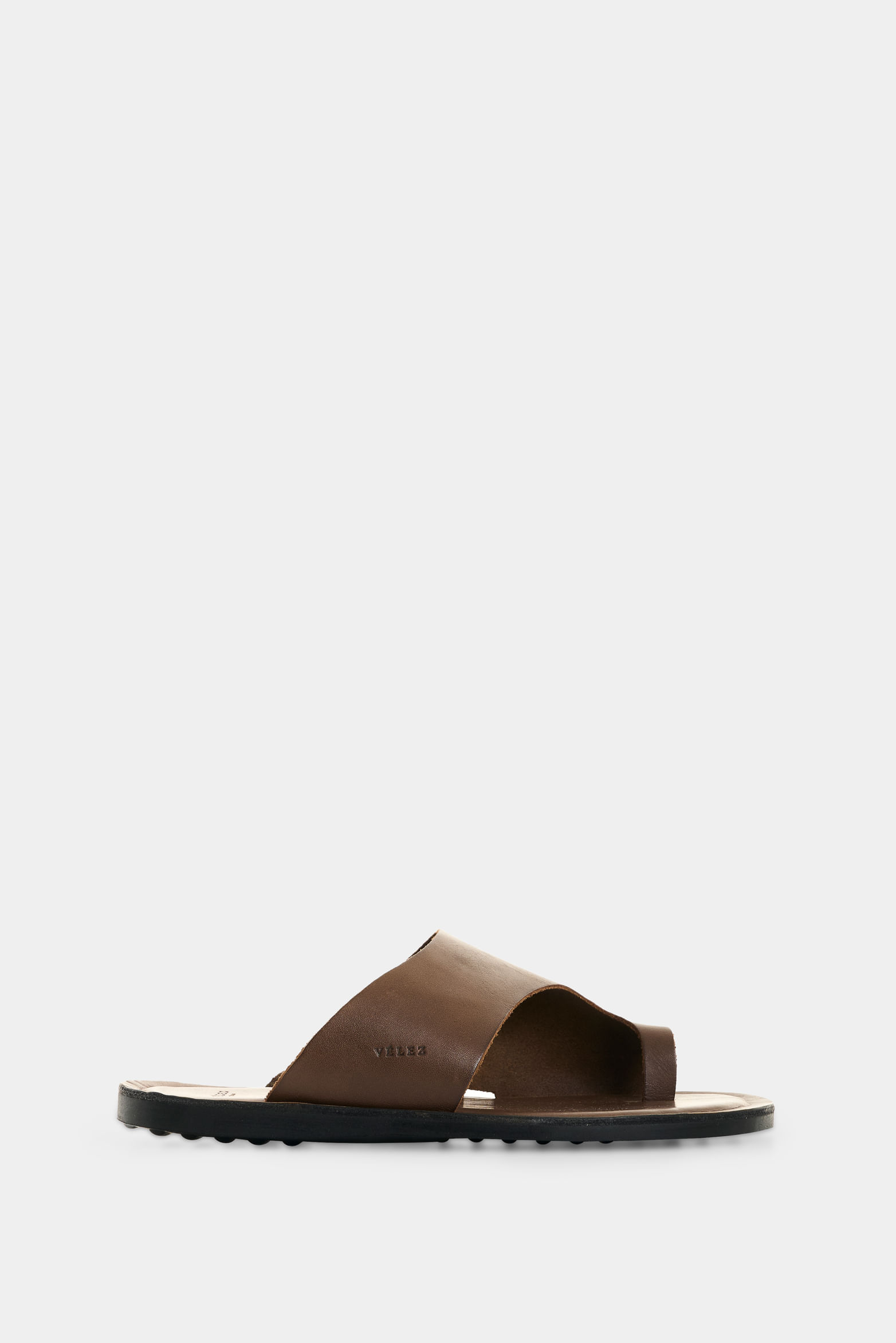 Sandalia plana de cuero para hombre Shell