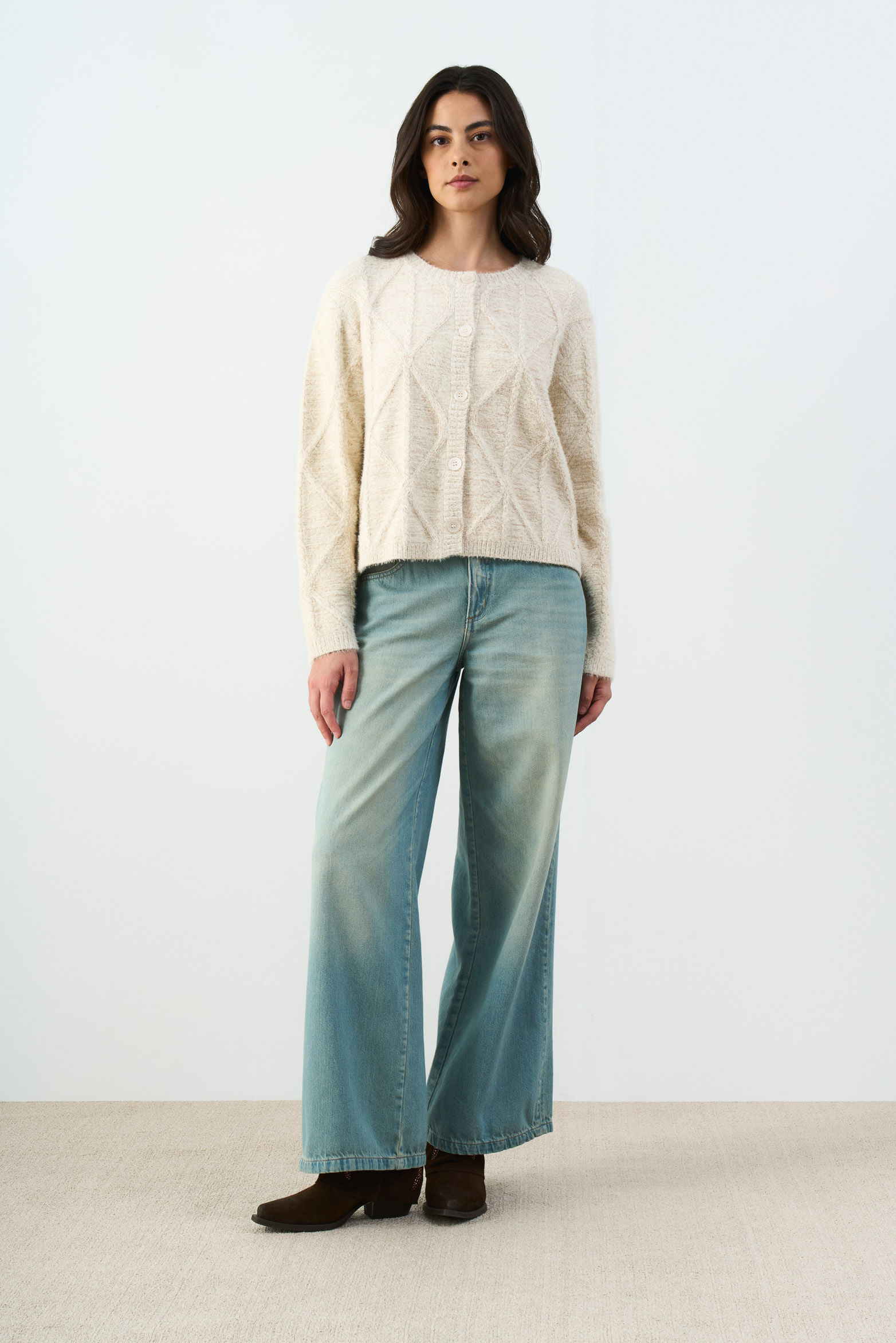 Cardigan tejido con lúrex para mujer Soren