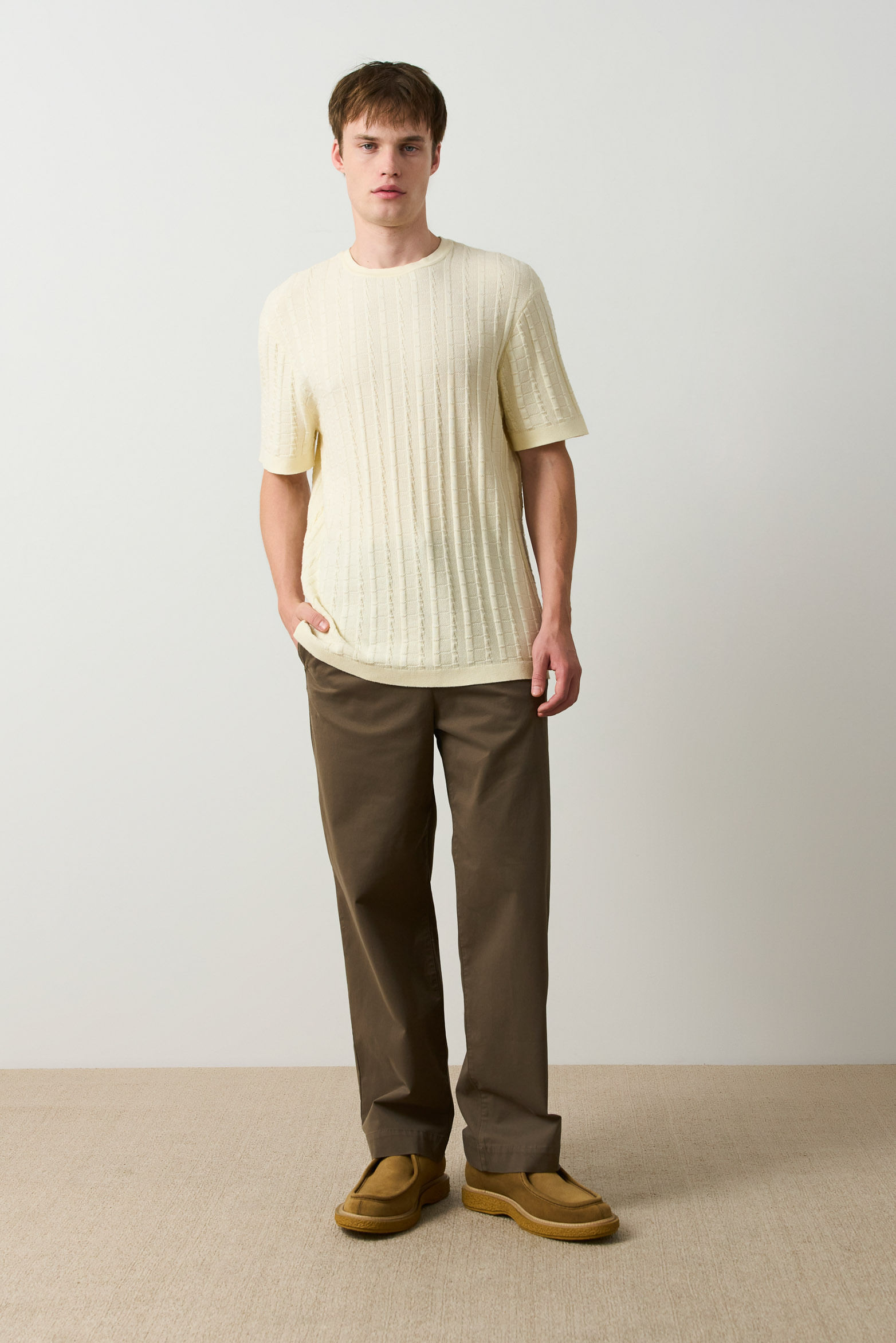 Polera manga corta tejida para hombre Lumma