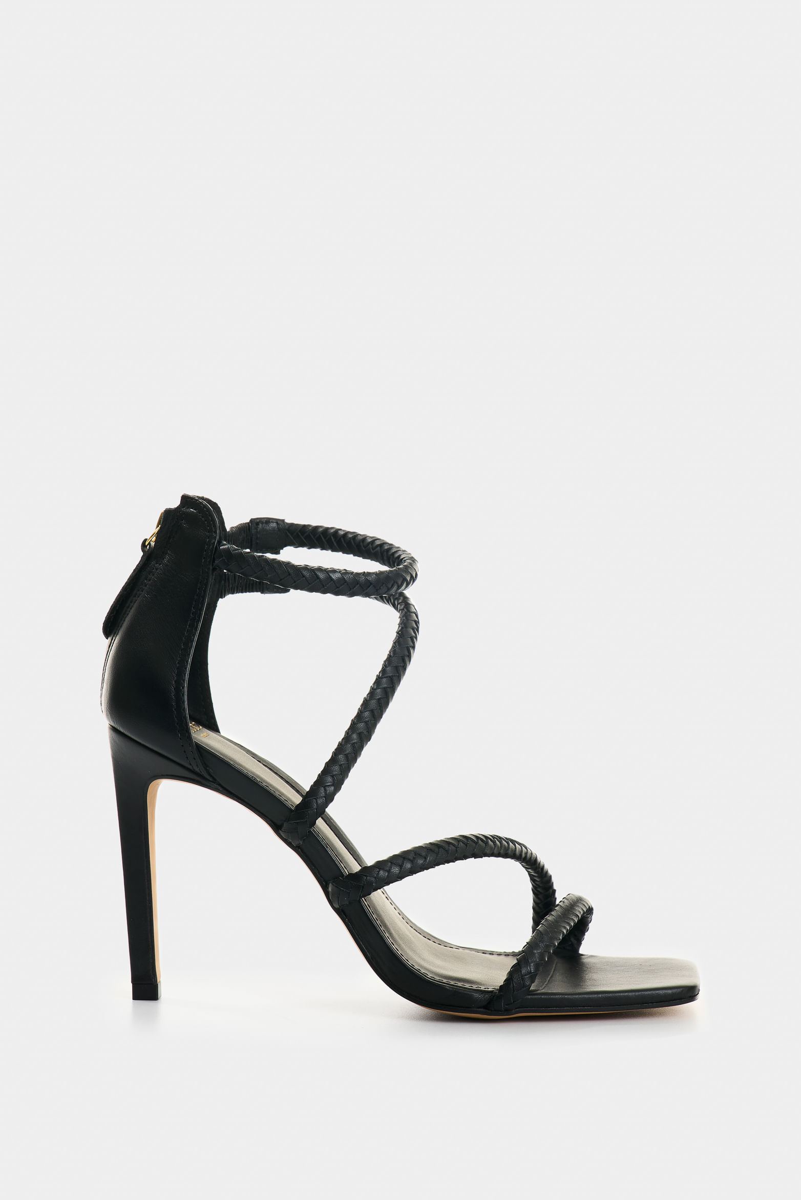 Sandalia tacón de cuero folia para mujer strap trenzada