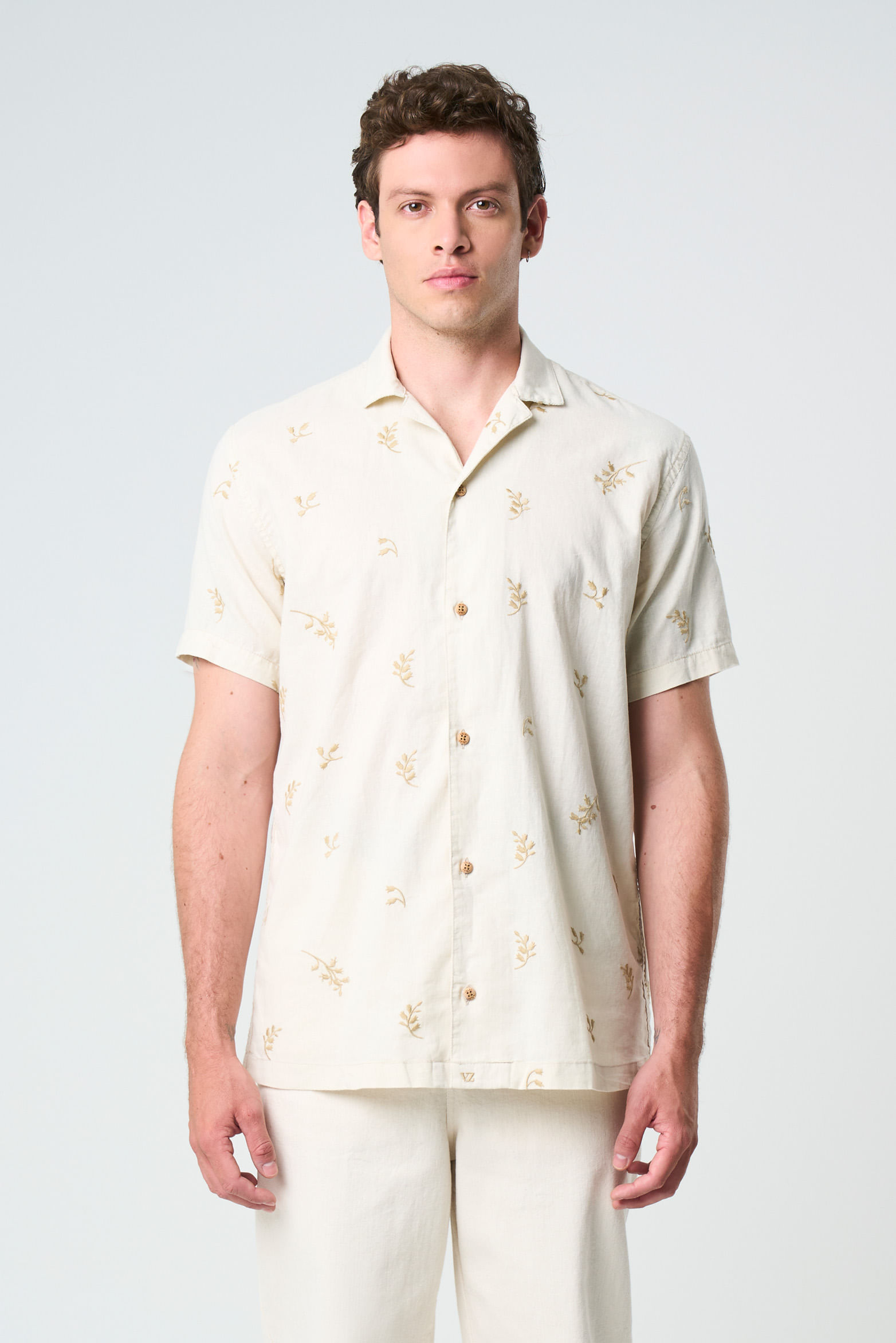 Camisa manga corta Misuri para hombre bordada