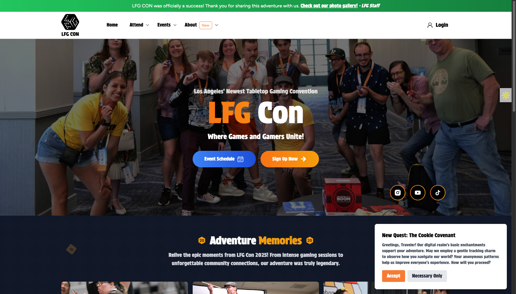 LFG CON (Gaming convention portal)