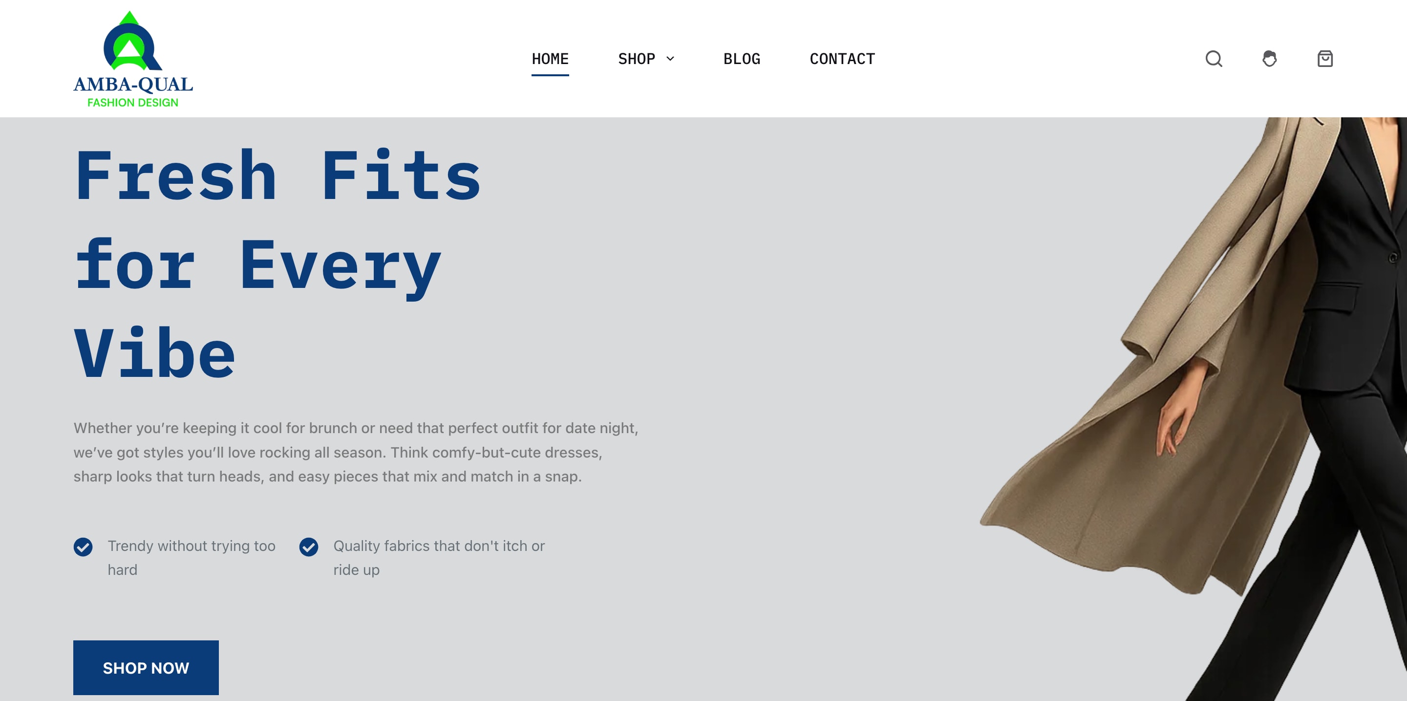 AmbaQual Fashion Design - eCommerce Website