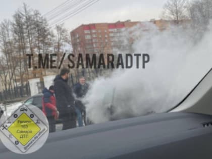 В Самарской области к горящему на дороге автомобилю бросились даже пассажиры