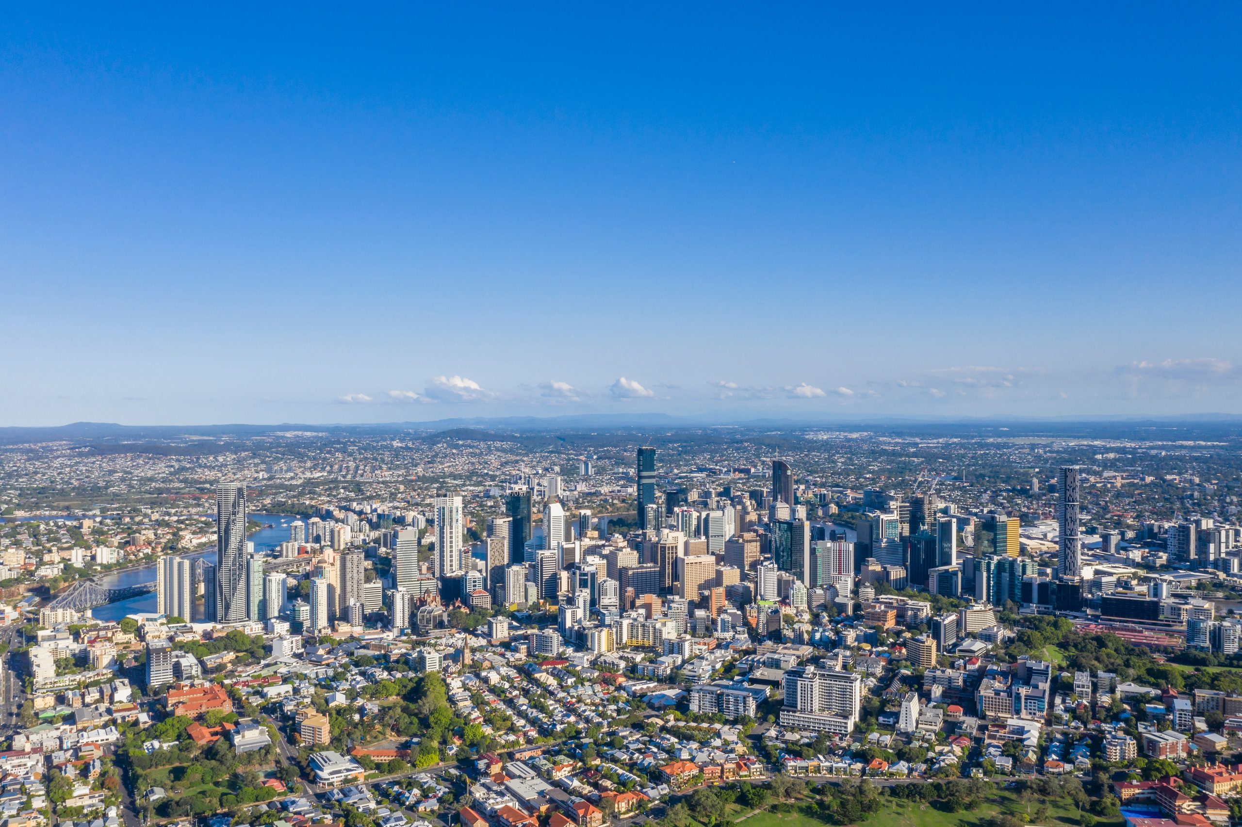 Aerial photo of Brisbane CBD