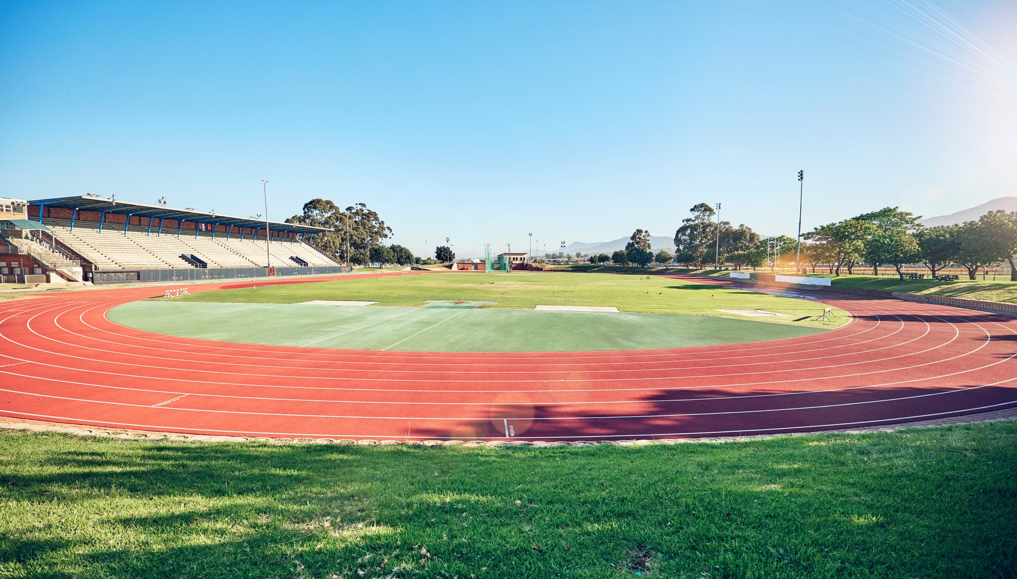 Athletics track and stadium seating